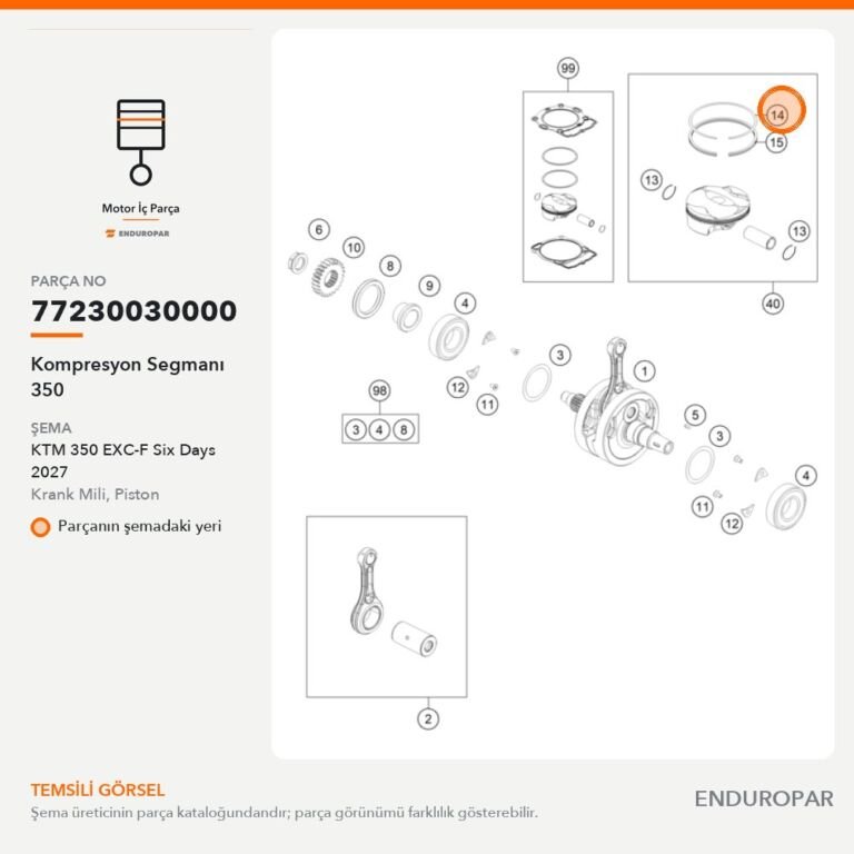 Kompresyon Segmanı 350 77230030000 parça şeması