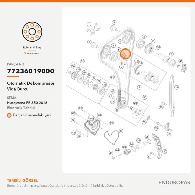 Otomatik Dekompresör Vida Burcu 77236019000 parça şeması
