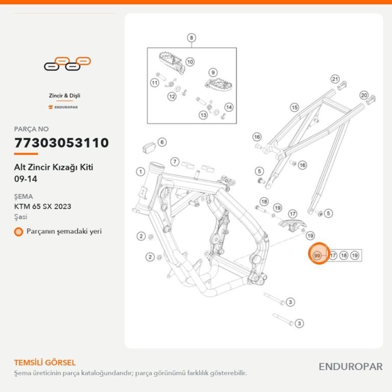 Alt Zincir Kızağı Kiti 09-14 77303053110 parça şeması