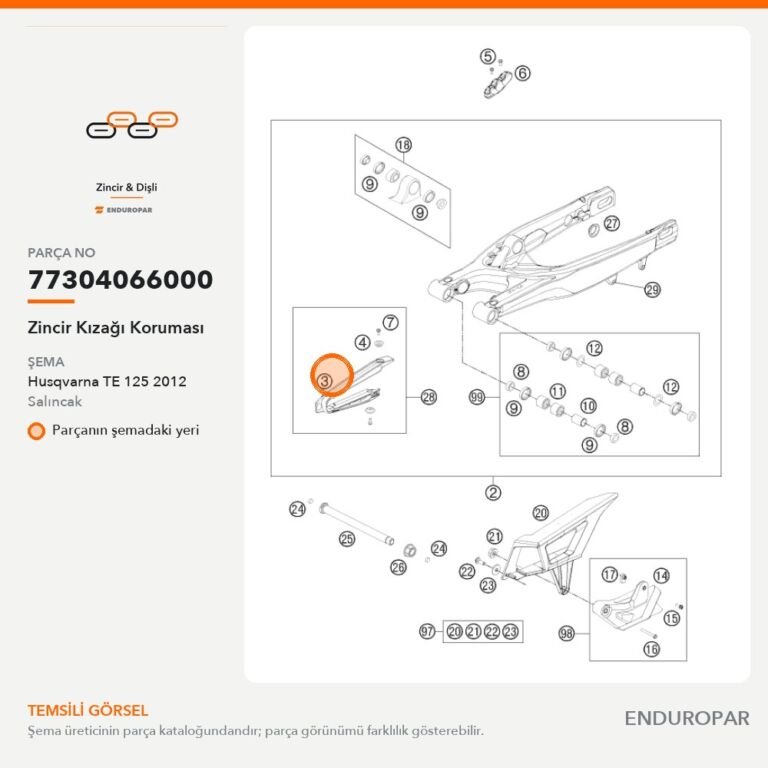 Zincir Kızağı Koruması 77304066000 parça şeması