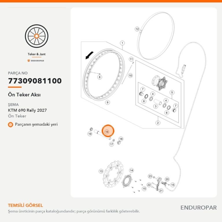 Ön Teker Aksı 77309081100 parça şeması