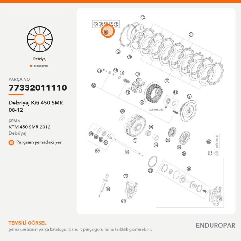 Debriyaj Kiti 450 SMR 08-12 77332011110 parça şeması