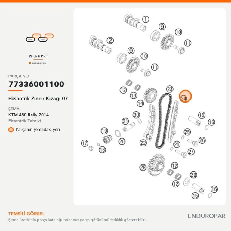 Eksantrik Zincir Kızağı 07 77336001100 parça şeması