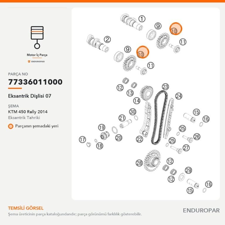 Eksantrik Dişlisi 07 77336011000 parça şeması