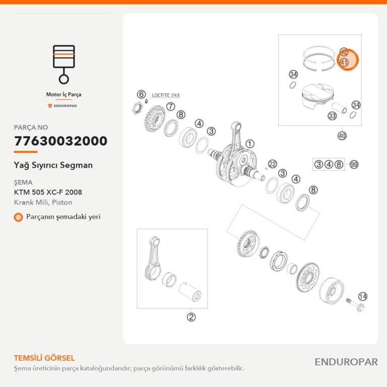 Yağ Sıyırıcı Segman 77630032000 parça şeması