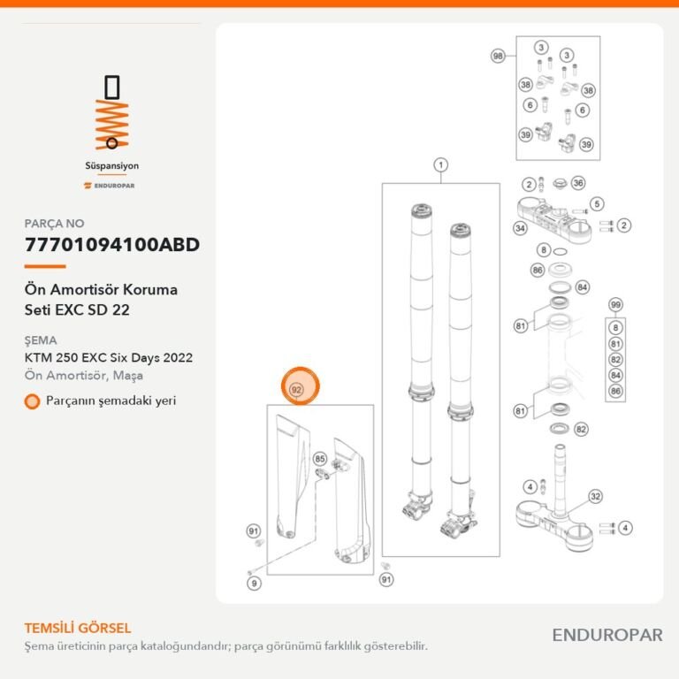 Ön Amortisör Koruma Seti EXC SD 22 77701094100ABD parça şeması