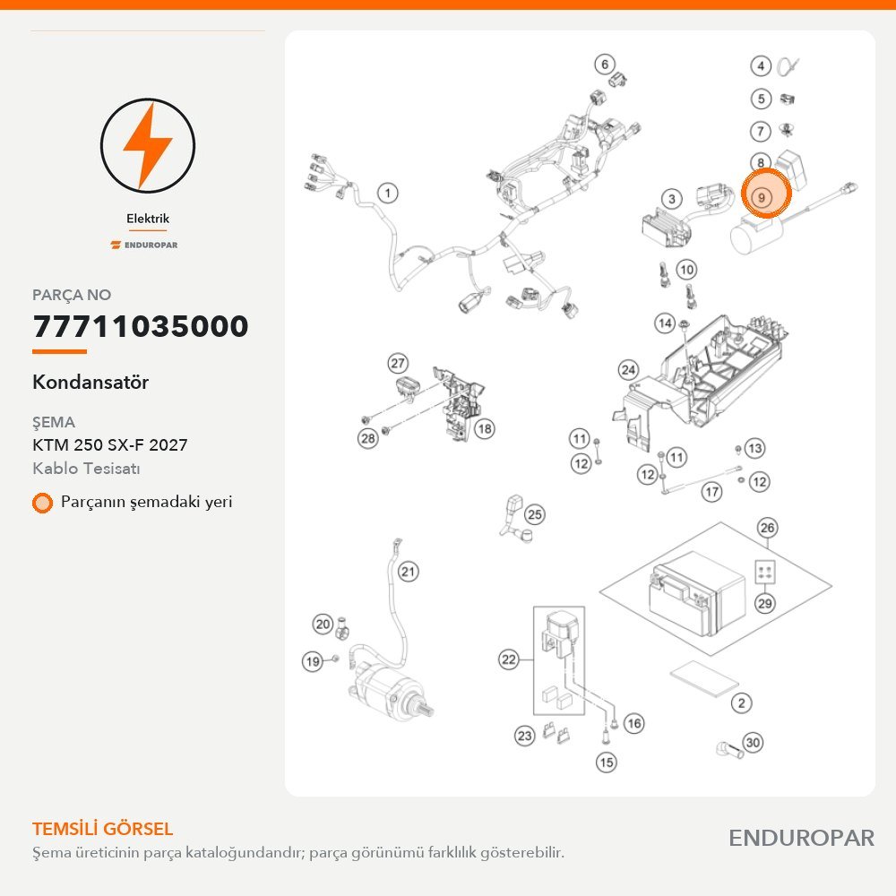 Kondansatör 77711035000 parça şeması