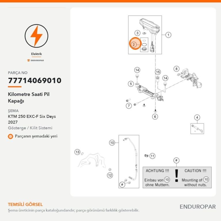 Kilometre Saati Pil Kapağı 77714069010 parça şeması