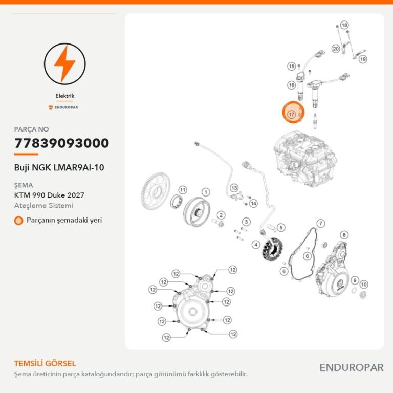 Buji NGK LMAR9AI-10 77839093000 parça şeması