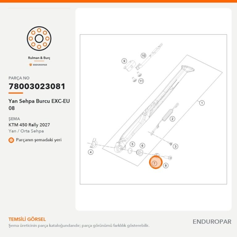 Yan Sehpa Burcu EXC-EU 08 78003023081 parça şeması