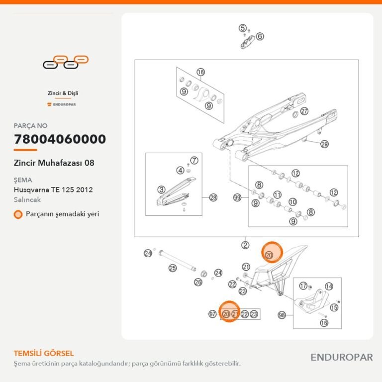Zincir Muhafazası 08 78004060000 parça şeması