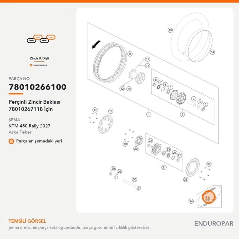 Perçinli Zincir Baklası 78010267118 İçin 78010266100 parça şeması
