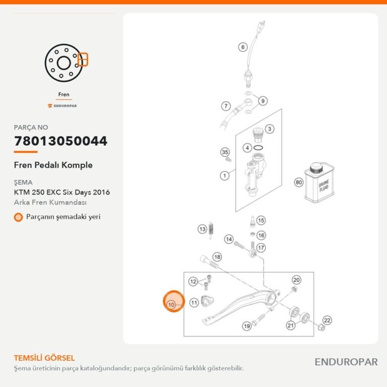 Fren Pedalı Komple 78013050044 parça şeması
