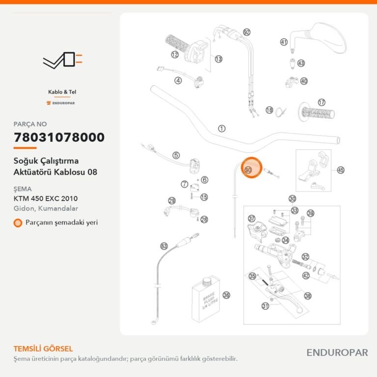 Soğuk Çalıştırma Aktüatörü Kablosu 08 78031078000 parça şeması