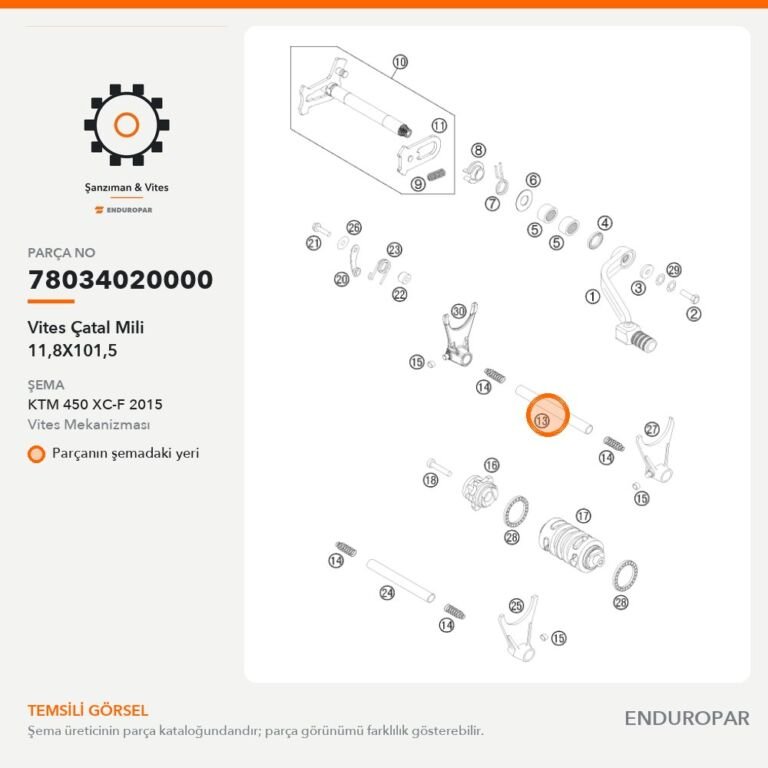 Vites Çatal Mili 11,8X101,5 78034020000 parça şeması