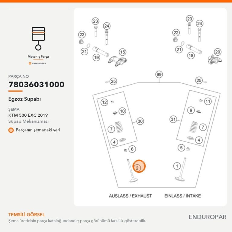 Egzoz Supabı 78036031000 parça şeması