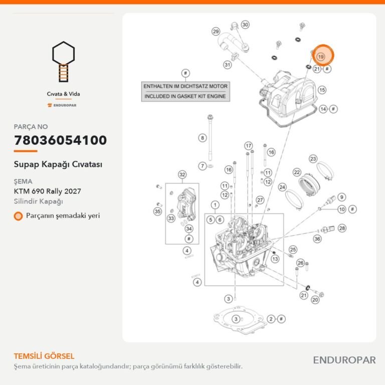 Supap Kapağı Cıvatası 78036054100 parça şeması