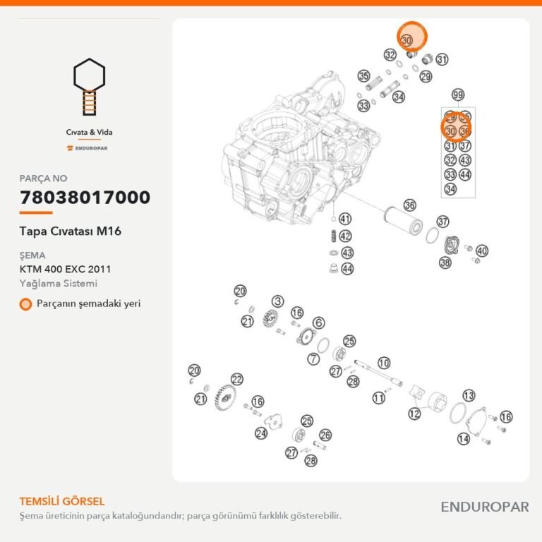 Tapa Cıvatası M16 78038017000 parça şeması
