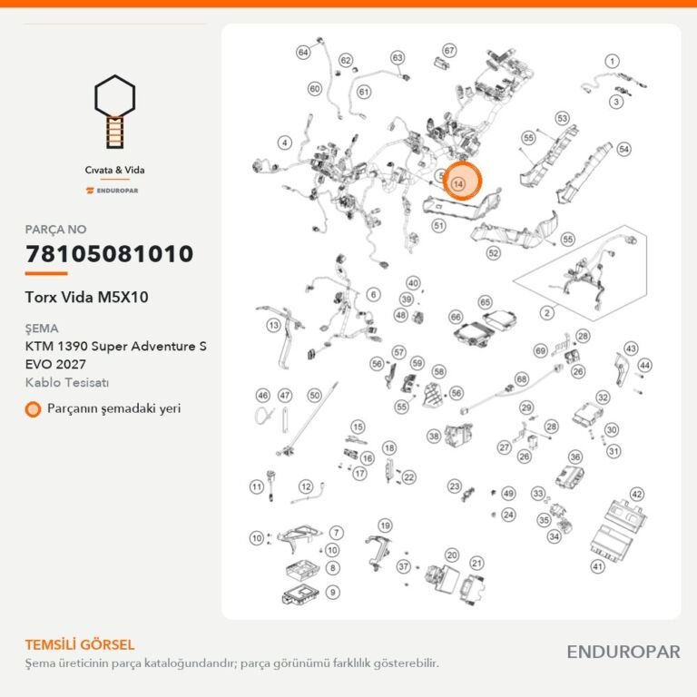 Torx Vida M5X10 78105081010 parça şeması