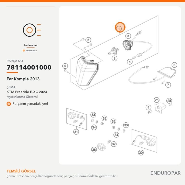 Far Komple 2013 78114001000 parça şeması
