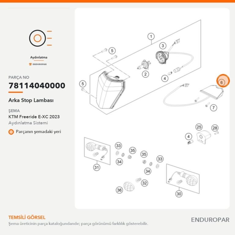 Arka Stop Lambası 78114040000 parça şeması