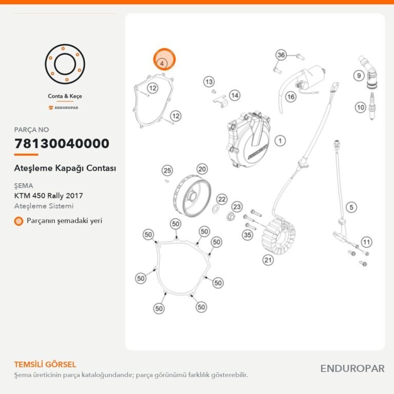 Ateşleme Kapağı Contası 78130040000 parça şeması