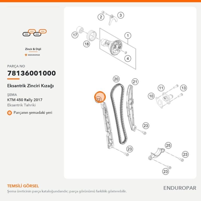 Eksantrik Zinciri Kızağı 78136001000 parça şeması