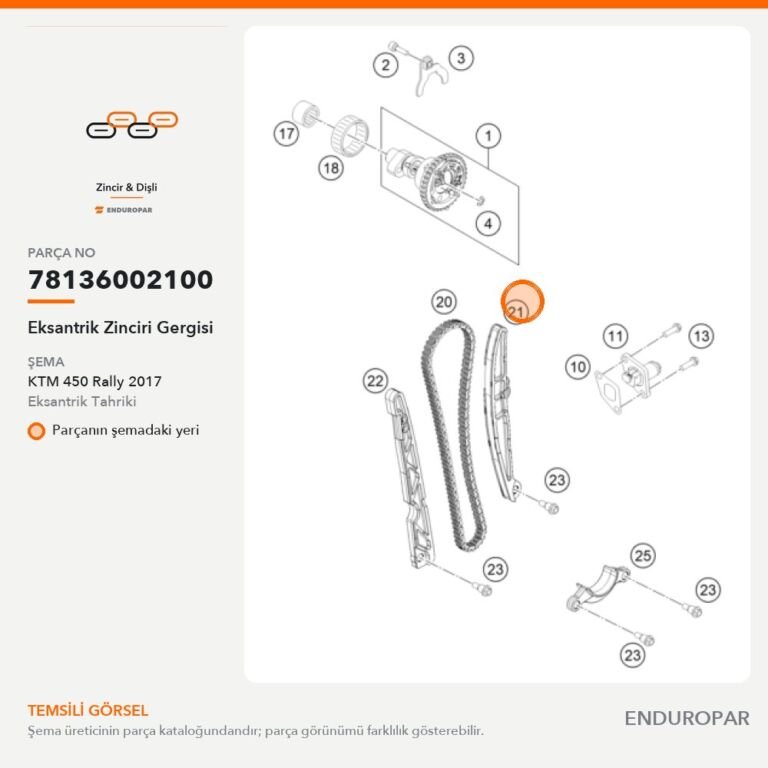 Eksantrik Zinciri Gergisi 78136002100 parça şeması
