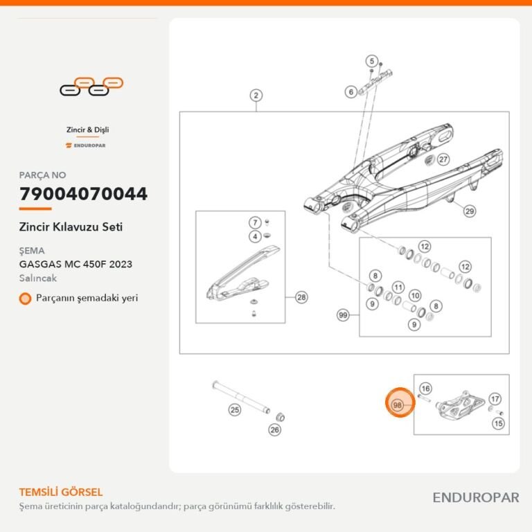 Zincir Kılavuzu Seti 79004070044 parça şeması
