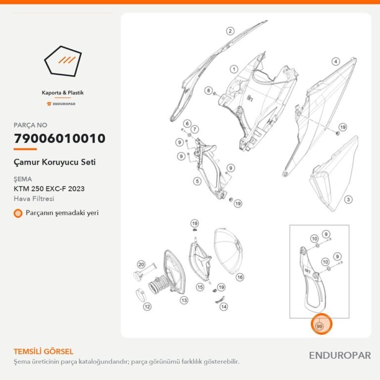 Çamur Koruyucu Seti 79006010010 parça şeması