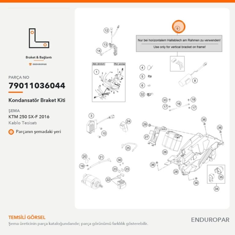 Kondansatör Braket Kiti 79011036044 parça şeması