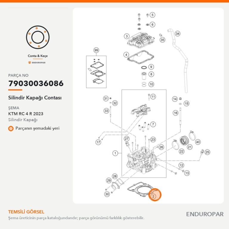 Silindir Kapağı Contası 79030036086 parça şeması