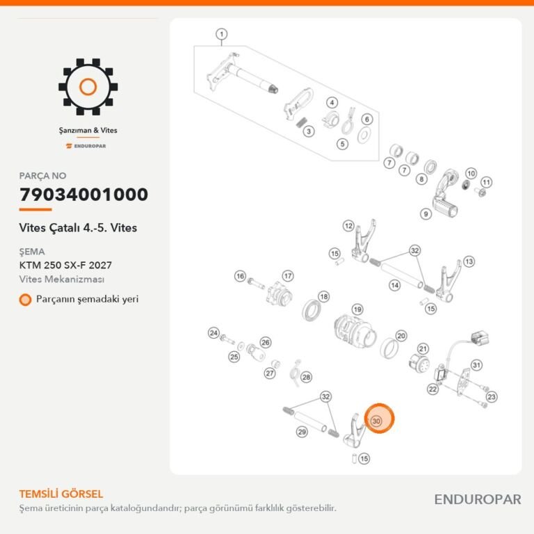 Vites Çatalı 4.-5. Vites 79034001000 parça şeması
