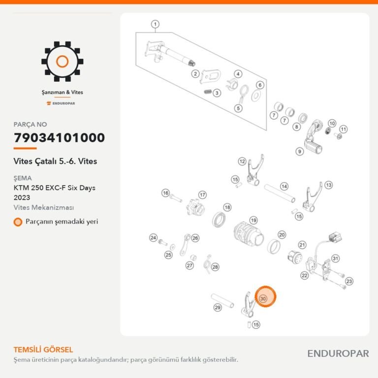 Vites Çatalı 5.-6. Vites 79034101000 parça şeması