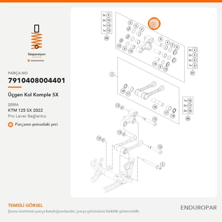 Üçgen Kol Komple SX 7910408004401 parça şeması