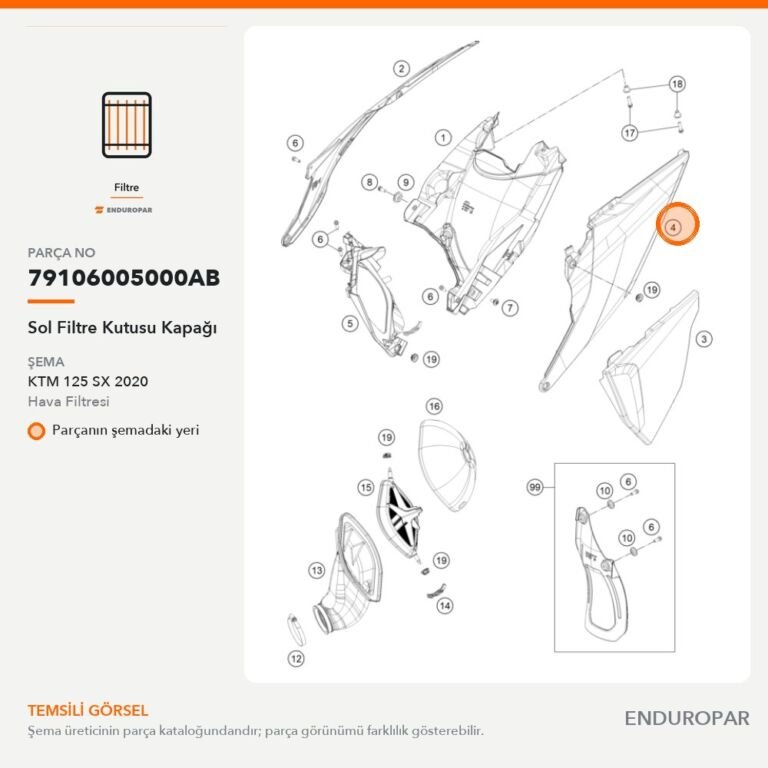 Sol Filtre Kutusu Kapağı 79106005000AB parça şeması