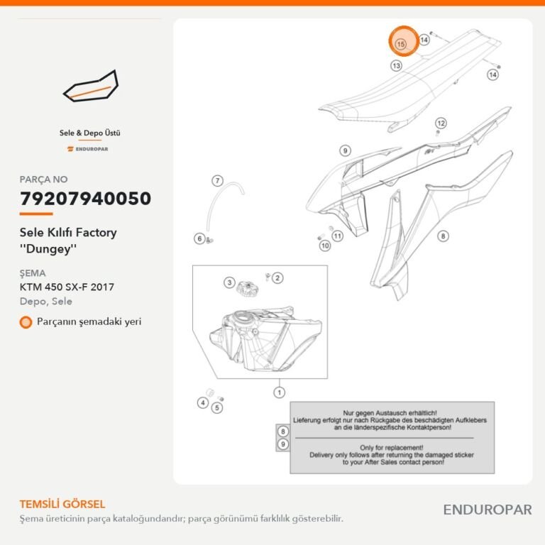 Sele Kılıfı Factory ''Dungey'' 79207940050 parça şeması