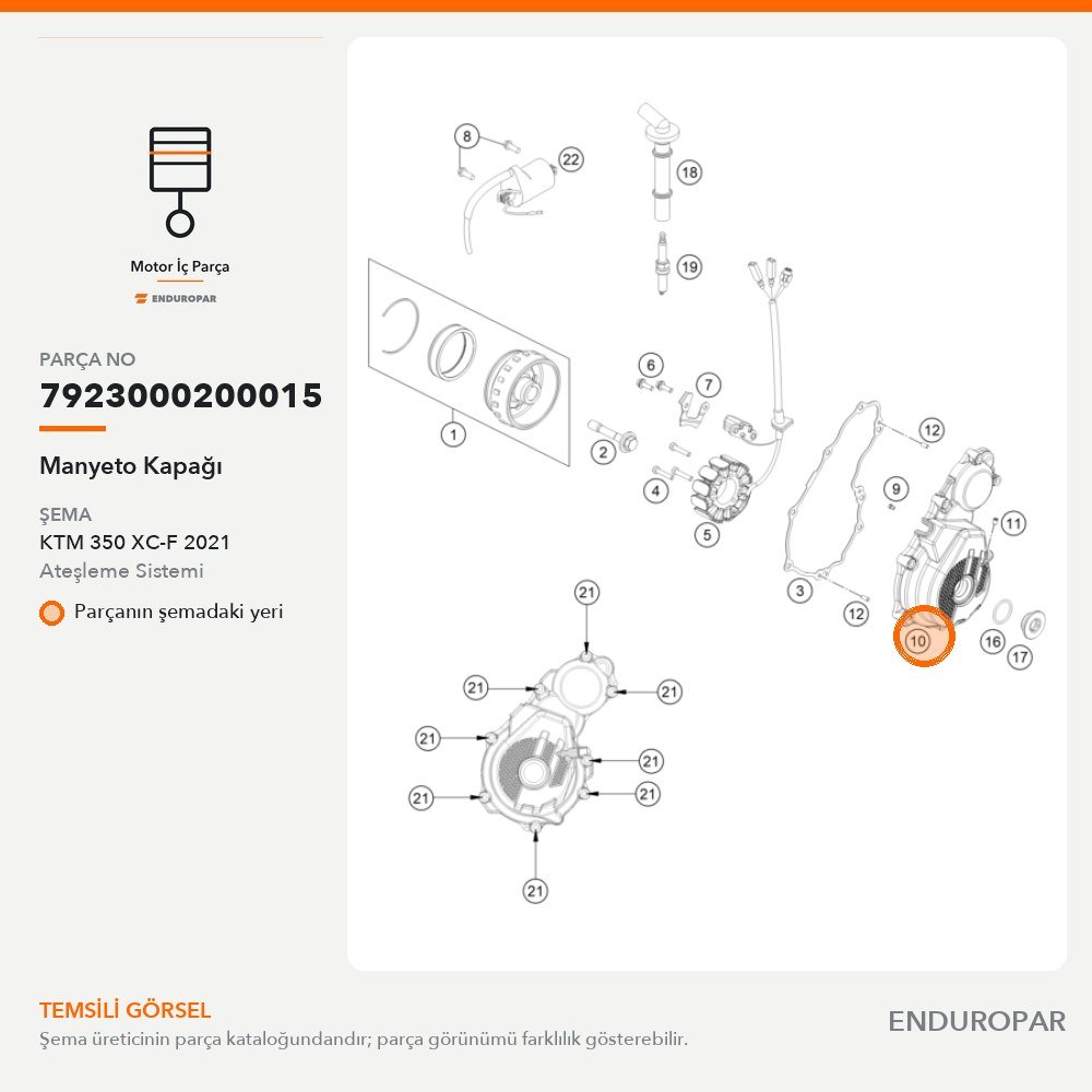 Manyeto Kapağı 7923000200015 parça şeması
