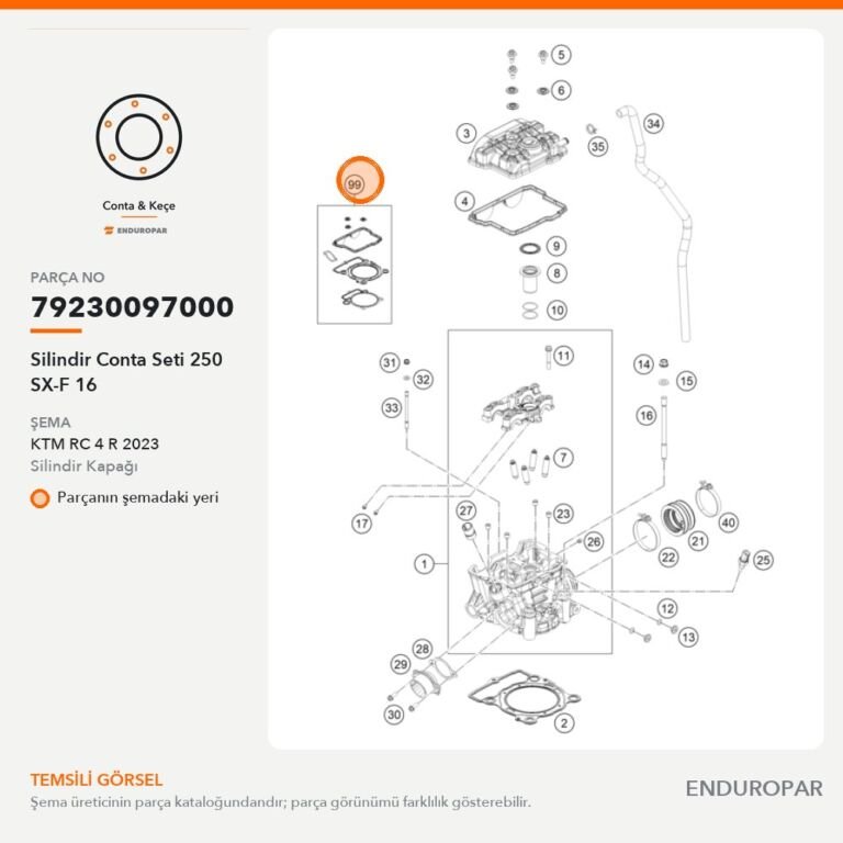 Silindir Conta Seti 250 SX-F 16 79230097000 parça şeması