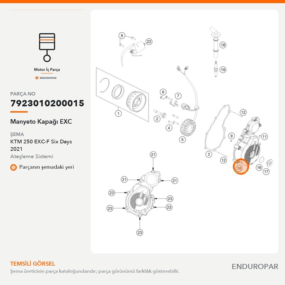 Manyeto Kapağı EXC 7923010200015 parça şeması