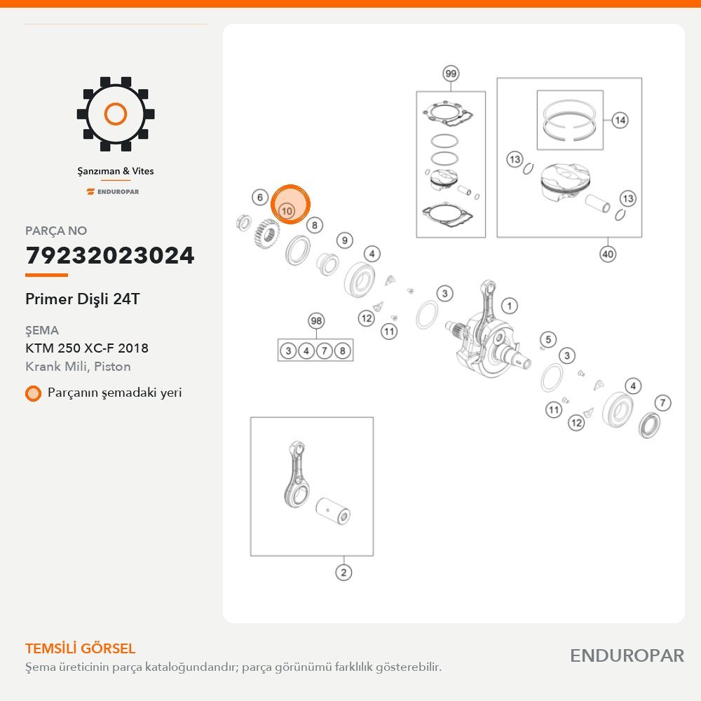 Primer Dişli 24T 79232023024 parça şeması