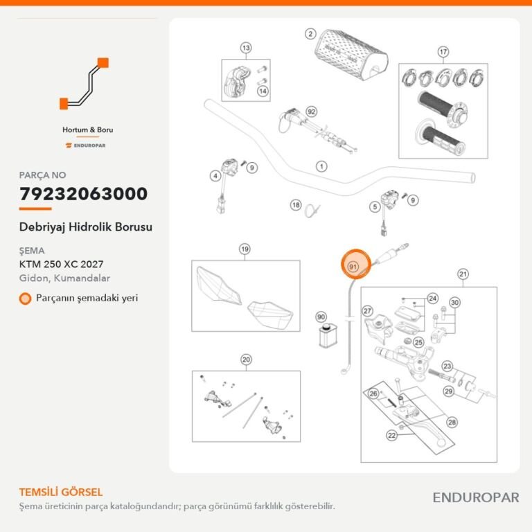 Debriyaj Hidrolik Borusu 79232063000 parça şeması