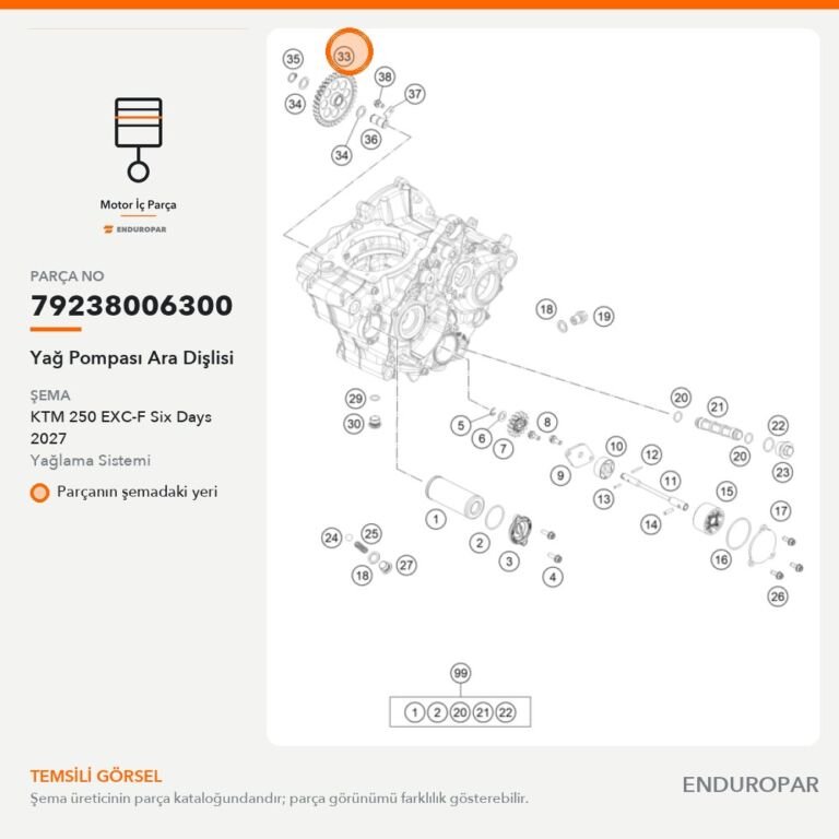 Yağ Pompası Ara Dişlisi 79238006300 parça şeması