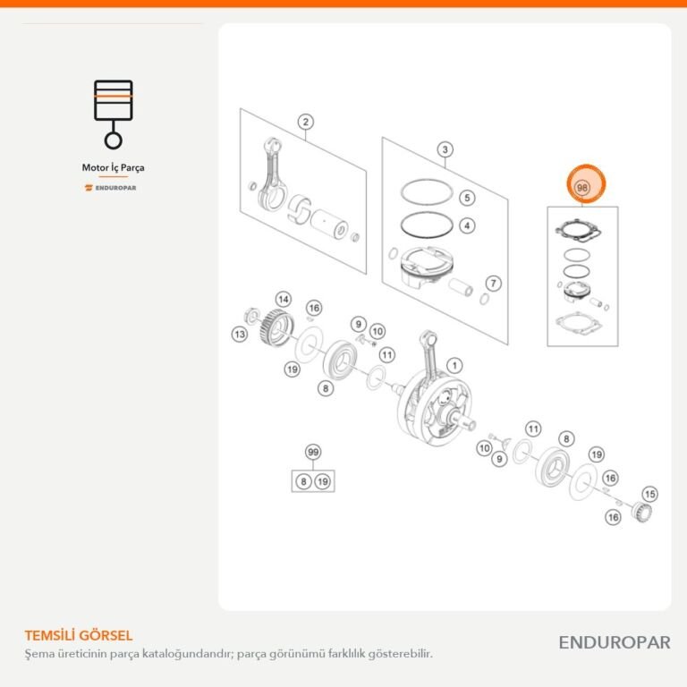 Piston Kiti Ölçü II 500 Enduro 79730107110 II parça şeması
