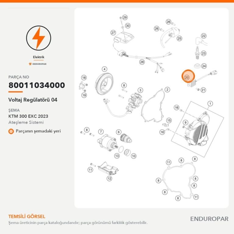 Voltaj Regülatörü 04 80011034000 parça şeması