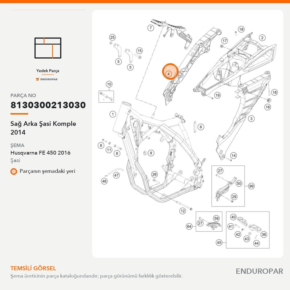 Telaietto posteriore destro completo 2014