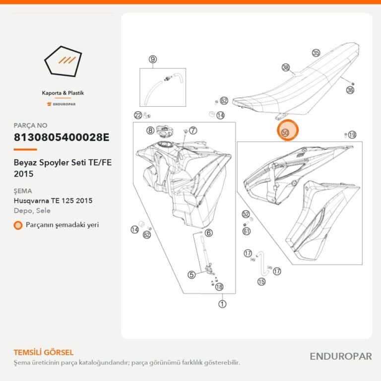 Beyaz Spoyler Seti TE/FE 2015 8130805400028E parça şeması
