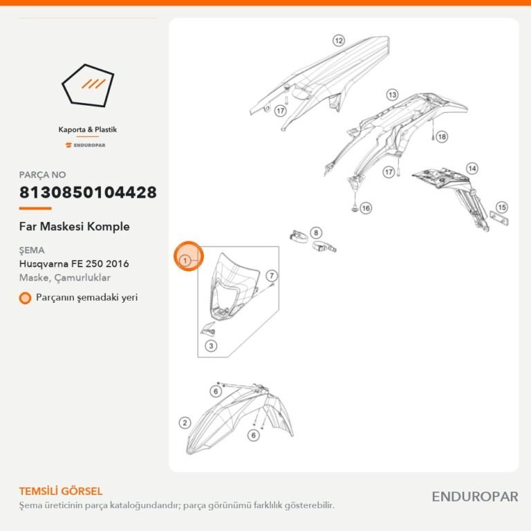Far Maskesi Komple 8130850104428 parça şeması
