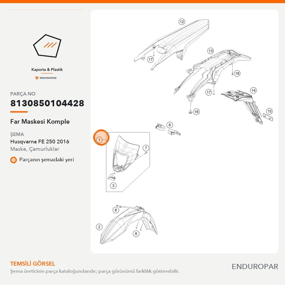 Far Maskesi Komple 8130850104428 parça şeması