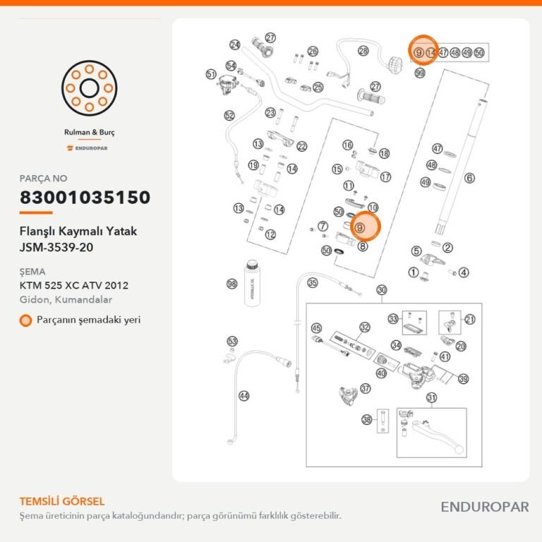 Flanşlı Kaymalı Yatak JSM-3539-20 83001035150 parça şeması